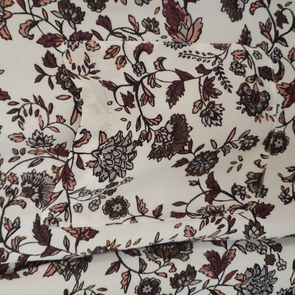 Ladies Long Sleeved Loft Brand Brown Floral Print Blouse Size XS PMNAT1) - Picture 5 of 6